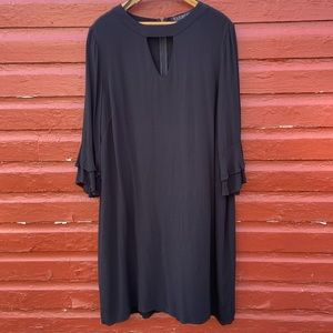 Eloquii Choker Neck Cutout Ruffle Bell Sleeve Shift Dress Women's Size 18